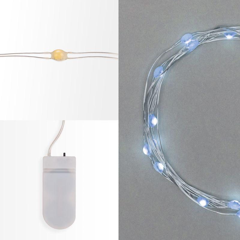 Гирлянда светодиодная Роса с крупными каплями 2м 20LED бел. 0.1Вт IP20 элементы питания 2хCR2032 (в компл.) Neon-Night 302-005