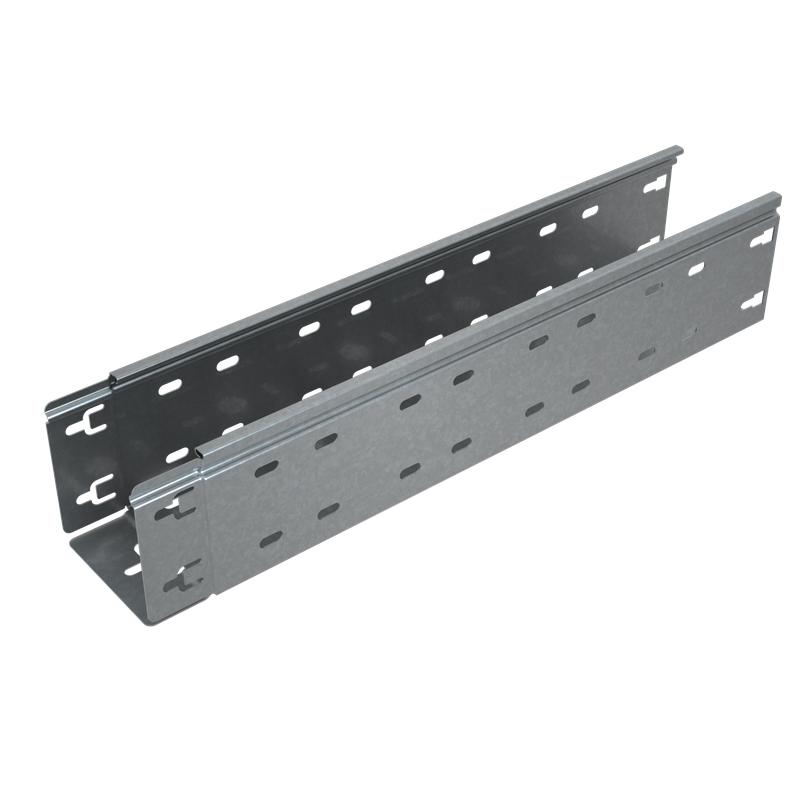 Лоток листовой перфорированный 300х100 L3000 сталь 0.8мм БЫСТРЫЙ МОНТАЖ ПЛЮС LPplus100-300-0.8-3000 оцинк. КМ PL0277