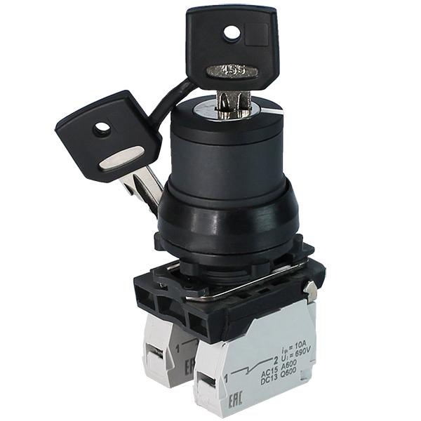 Переключатель ПЕ-171 исп.2 1з+1р 10А 660В замок на 2 положения 0 +90град. (ключ в положении включено не вынимается) IP40 Электротехник ET514794