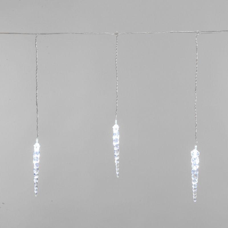 Гирлянда светодиодная Айсикл (бахрома) Сосульки 1.5х0.25м 10LED бел. 0.51Вт IP20 провод прозр. Neon-Night 303-068
