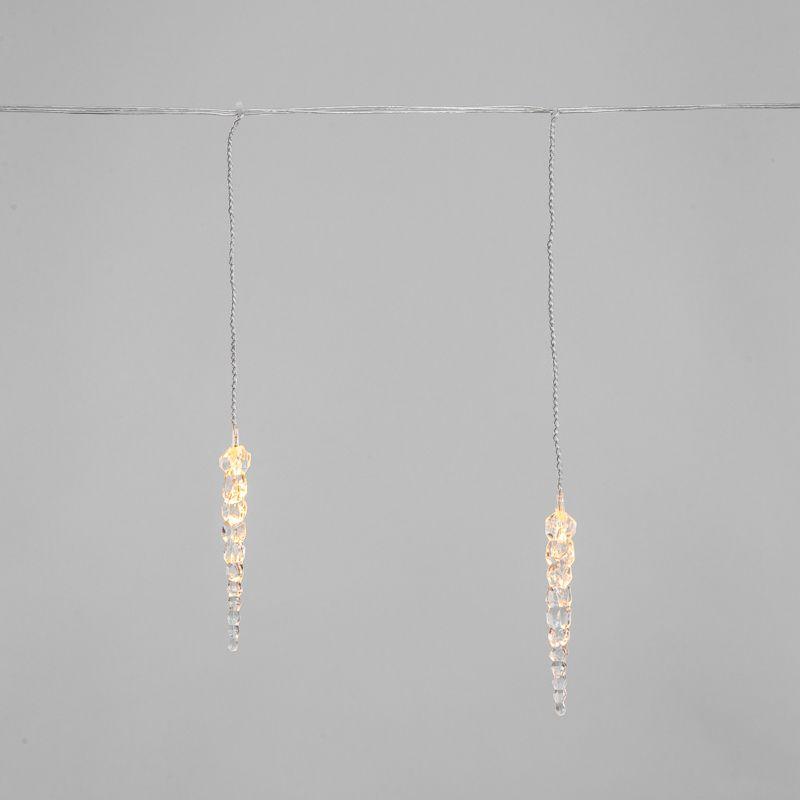 Гирлянда светодиодная Айсикл (бахрома) Сосульки 1.5х0.25м 10LED тепл. бел. 0.51Вт IP20 провод прозр. Neon-Night 303-067