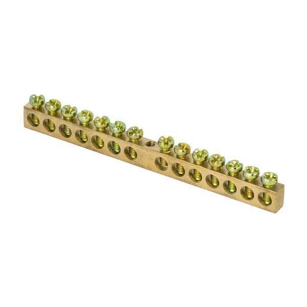 Шина PEN ноль-земля 6х9 14 отвер. латунь крепеж по центру PROxima EKF sn0-63-14