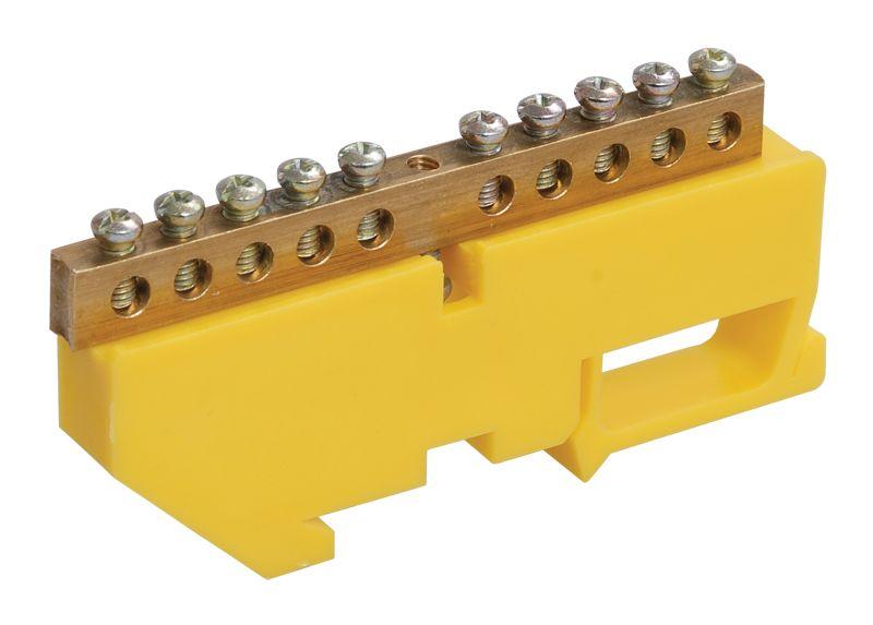 Шина PE земля на DIN-изол. ШНИ-6х9-10-Д-Ж IEK YNN10-69-10D-K05