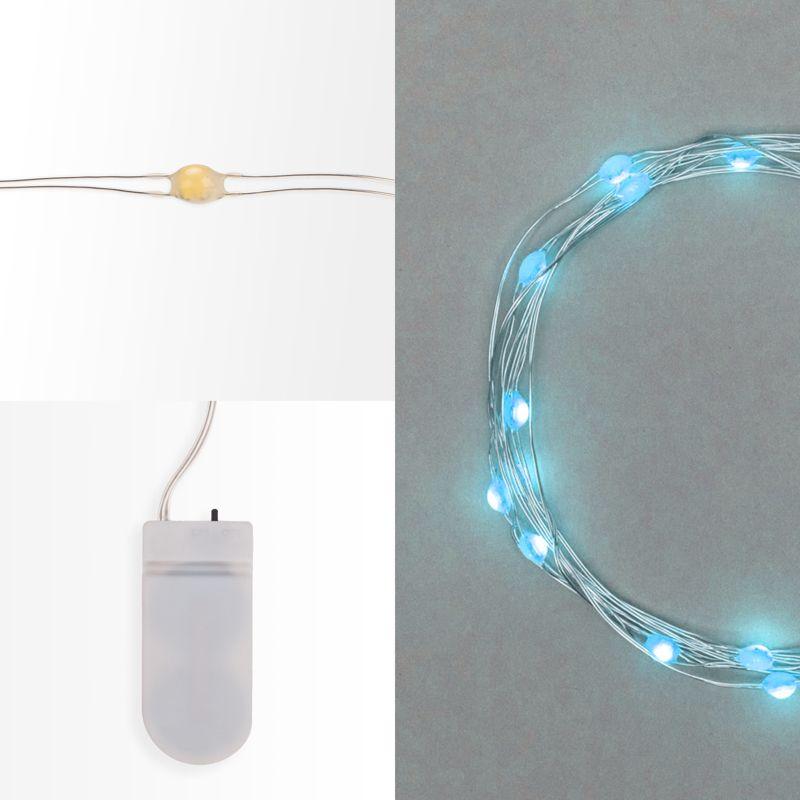 Гирлянда светодиодная Роса 2м 20LED голуб. 2Вт 4.5В IP20 провод прозр. элементы питания 2хCR2032 (в компл.) Neon-Night 303-003