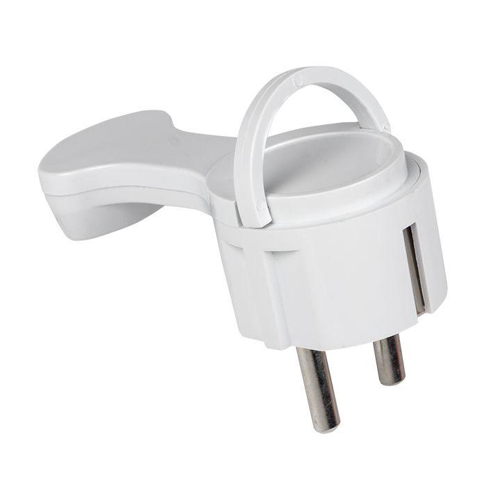 Вилка угловая плоская СТЕЛС 16А 250В с заземл. бел. PROxima EKF AVYF16-10-r