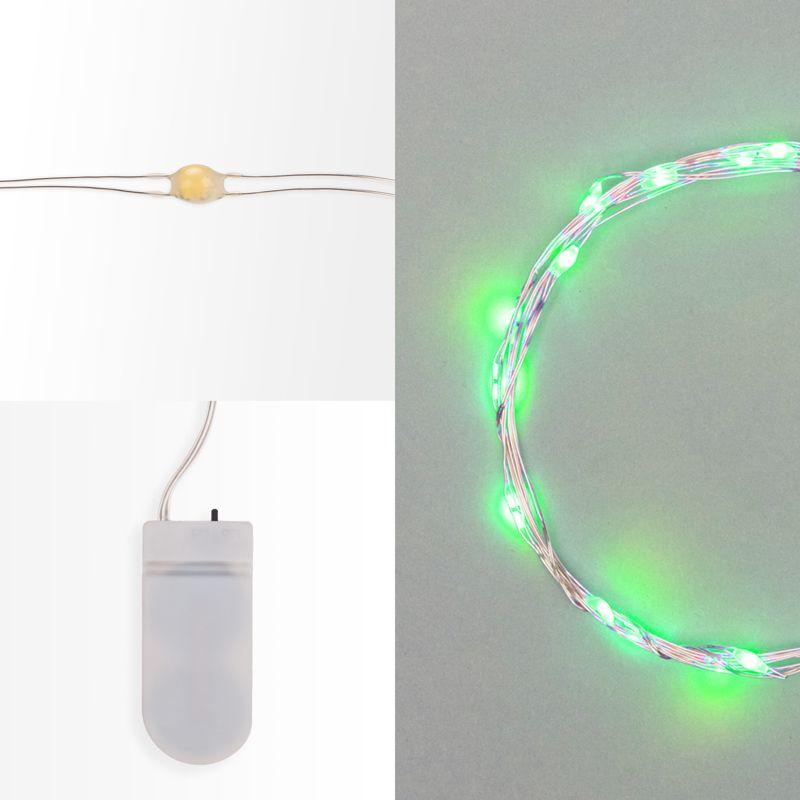 Гирлянда светодиодная Роса 2м 20LED зел. 2Вт 4.5В IP20 провод прозр. Neon-Night 303-008