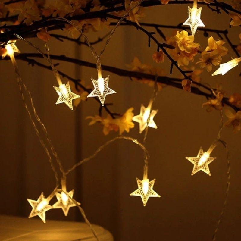 Гирлянда ENIZ-64W занавес Звездочки 64 LED 1.2х1.3м тепл. бел. IP20 провод 3м Эра Б0051876