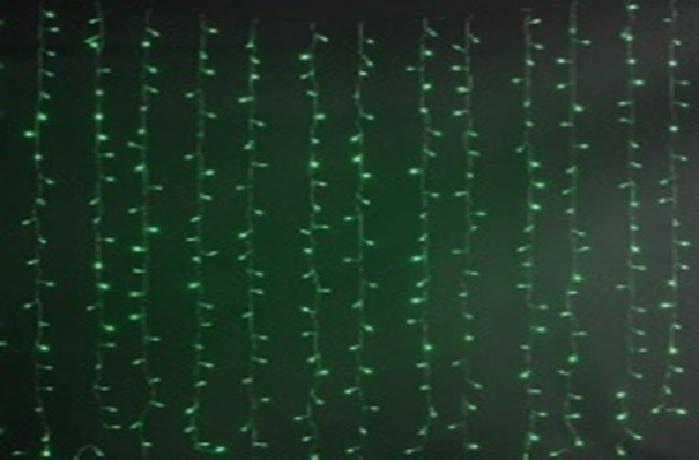 Гирлянда Занавес LDCL544-G-E 544 зел. светодиодов 1.5х2.2м 16 нитей соединяемый до 8шт для помещений SHLights 4690601035578