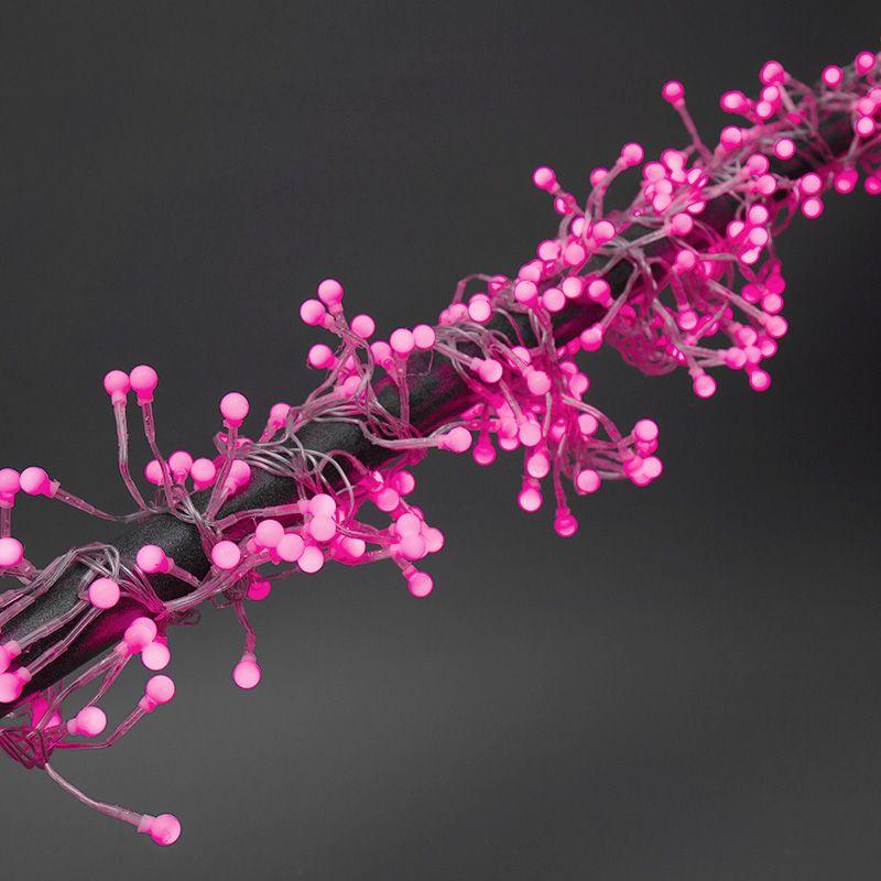 Гирлянда светодиодная Мишура LED 3м 288LED роз. 18Вт 220-240В IP20 провод ПВХ прозр. Neon-Night 303-607