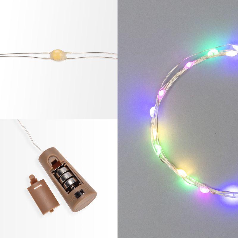 Гирлянда светодиодная Роса 2м 20LED мультиколор 0.1Вт IP20 с пробкой элементы питания 3хLR44 (в компл.) Neon-Night 302-029