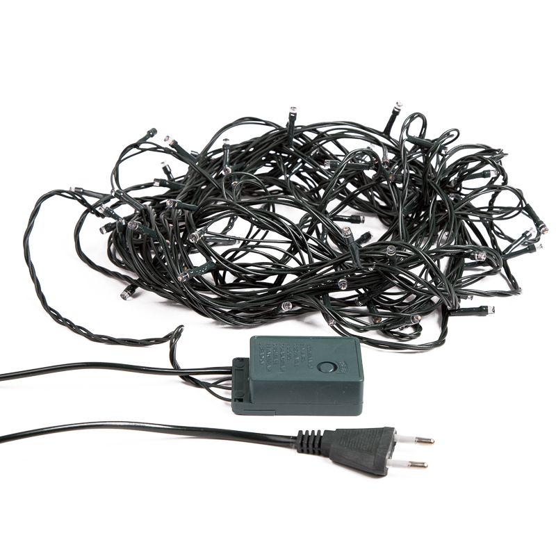 Гирлянда светодиодная Твинкл Лайт 20м 160LED мультиколор 10Вт 220-240В IP20 с контроллером 8 режимов провод ПВХ темн. зел. Neon-Night 303-119