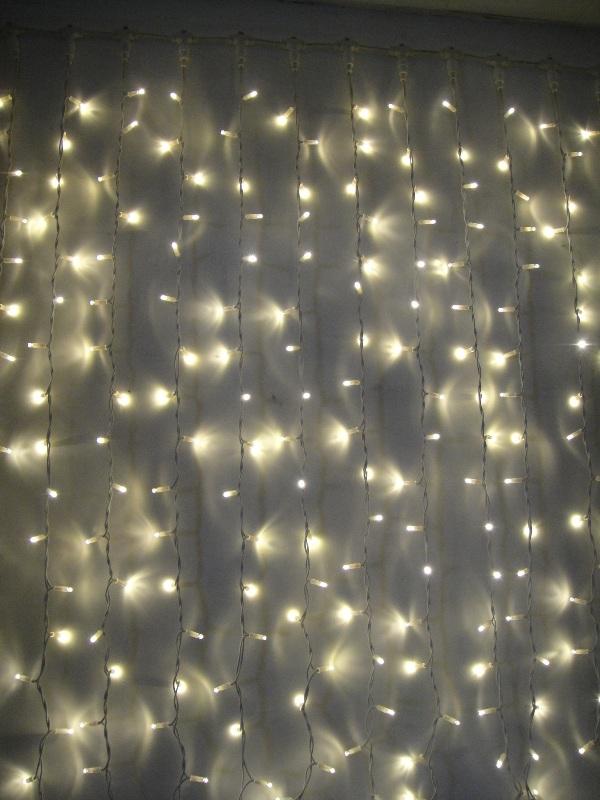 Гирлянда светодиодная Бахрома 1.8х0.5м 48LED схема нитей 1/2/3/5/3/2 тепл. бел. IP20 возможность соединения до 3шт 220В КОСМОС KOC_CUR-V21