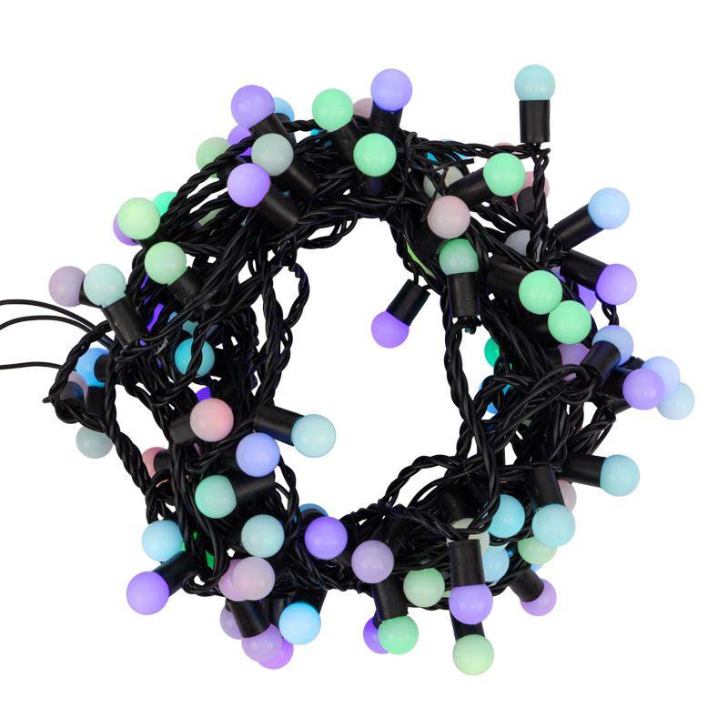 Гирлянда светодиодная Мультишарики 10м d17.5мм 100LED RGB 16Вт 220-240В IP65 провод ПВХ черн. (нужен шнур питания 303-500) Neon-Night 303-509-2