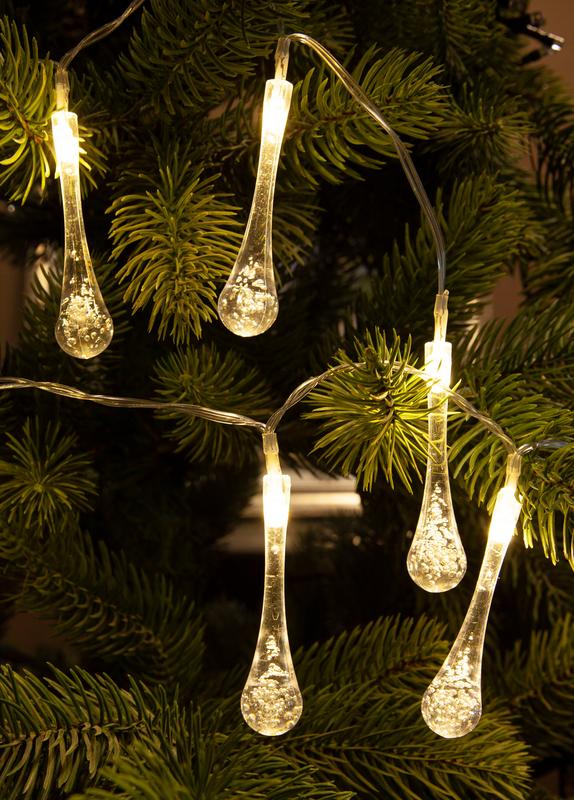 Гирлянда светодиодная Капельки 10LED 1.8+0.3м тепл. бел. акрил КОСМОС KOC_GIR-B112