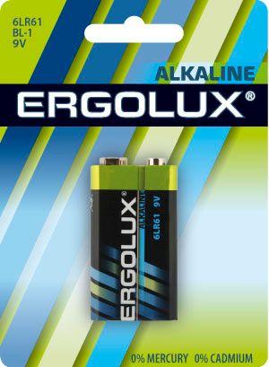 Элемент питания алкалиновый крона 6LR61 9В Alkaline BL-1 (блист.1шт) Ergolux 11753