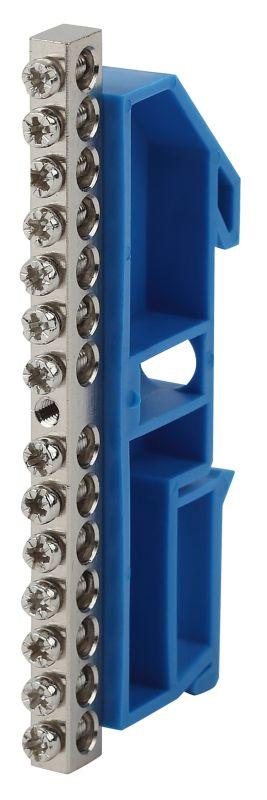 Шина N ноль на DIN-изол. ШНИ-6х9-14 никелированная Д син. NO-222-88-1 ЭРА Б0044137