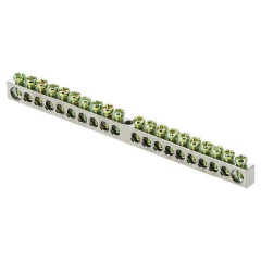 Шина PEN ноль-земля 6х9 20 отверст. цинк крепеж по центру PROxima EKF sn1-63-20