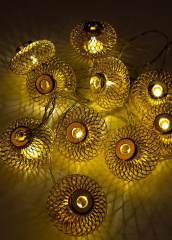 Гирлянда светодиодная Фонарики золото 5х3см 10LED тепл. бел. 1.8+0.3м КОСМОС KOC_GIR-B121