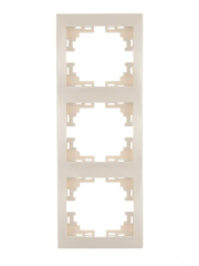 Рамка 3-м Mira вертикал. крем. LEZARD 701-0300-153