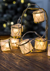 Гирлянда светодиодная Барабаны pvc 5х4см 10LED тепл. бел. 1.8+0.3м КОСМОС KOC_GIR-B117