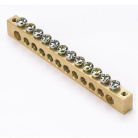 Шина PEN ноль-земля 8х12 12 отвер. латунь крепеж по краям PROxima EKF sn0-125-12-k