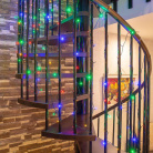 Гирлянда светодиодная Твинкл Лайт 6м 40LED мультиколор 5.1Вт 220-240В IP20 с контроллером 8 режимов провод ПВХ темн. зел. Neon-Night 303-029