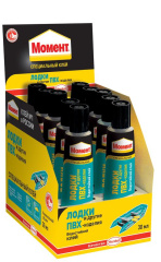 Клей Момент для лодок и ПВХ-изделий 30мл шоу-бокс Момент Б0022968