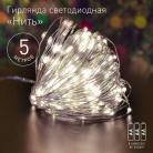 Гирлянда светодиодная Нить 5м 50LED тепл. свет АА ЭРА Б0047960
