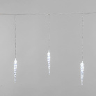 Гирлянда светодиодная Айсикл (бахрома) Сосульки 1.5х0.25м 10LED бел. 0.51Вт IP20 провод прозр. Neon-Night 303-068