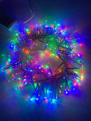 Гирлянда светодиодная Мишура 3.9м 200LED 220В IP20 бел. провод мультиколор ЭРА Б0047972