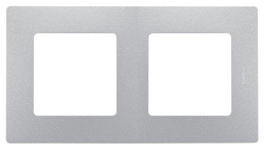 Рамка 2-м Etika алюм. Leg 672552