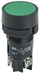 Кнопка SB-7 Пуск d22мм 1з+1р 240В зел. IEK BBT40-SB7-K06