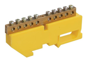 Шина PE земля на DIN-изол. ШНИ-6х9-10-Д-Ж IEK YNN10-69-10D-K05