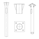 Деталь фундамента закладная для ОГКф-9/10 UMECON МК 89899/МК 89863 ФМ-0.159-2.0-200(10) фл. 300х300 грунт