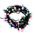 Гирлянда светодиодная Мультишарики 10м d17.5мм 80LED мультиколор 6Вт 220-240В IP65 с контроллером провод ПВХ темн. зел. Neon-Night 303-509-6