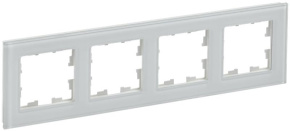 Рамка 4-м BRITE РУ-4-2-БрБ стекло бел. IEK BR-M42-G-K01