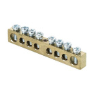 Шина PEN ноль-земля 6х9 8 отвер. латунь крепеж по центру PROxima EKF sn0-63-08