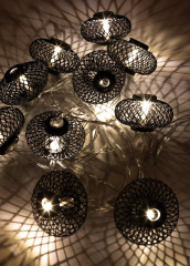 Гирлянда светодиодная Фонарики черн. 5х3см 10LED тепл. бел. 1.8+0.3м КОСМОС KOC_GIR-B119