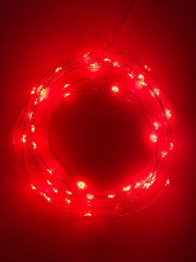 Гирлянда светодиодная Нить 5м 50LED красн. свет АА ЭРА Б0047963