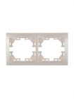 Рамка 2-м Mira горизонт. жемчуж./бел. перламутр. LEZARD 701-3000-147