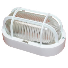 Светильник Банник 1402 НПП 03-60-022 IP54 овал малый с решеткой бел. пласт. ГИ Элетех 1005500884