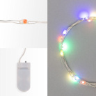 Гирлянда светодиодная Роса с крупными каплями 2м 20LED мультиколор 0.1Вт IP20 тонкий батарейный блок элементы питания 2хCR2032 (в компл.) Neon-Night 302-009